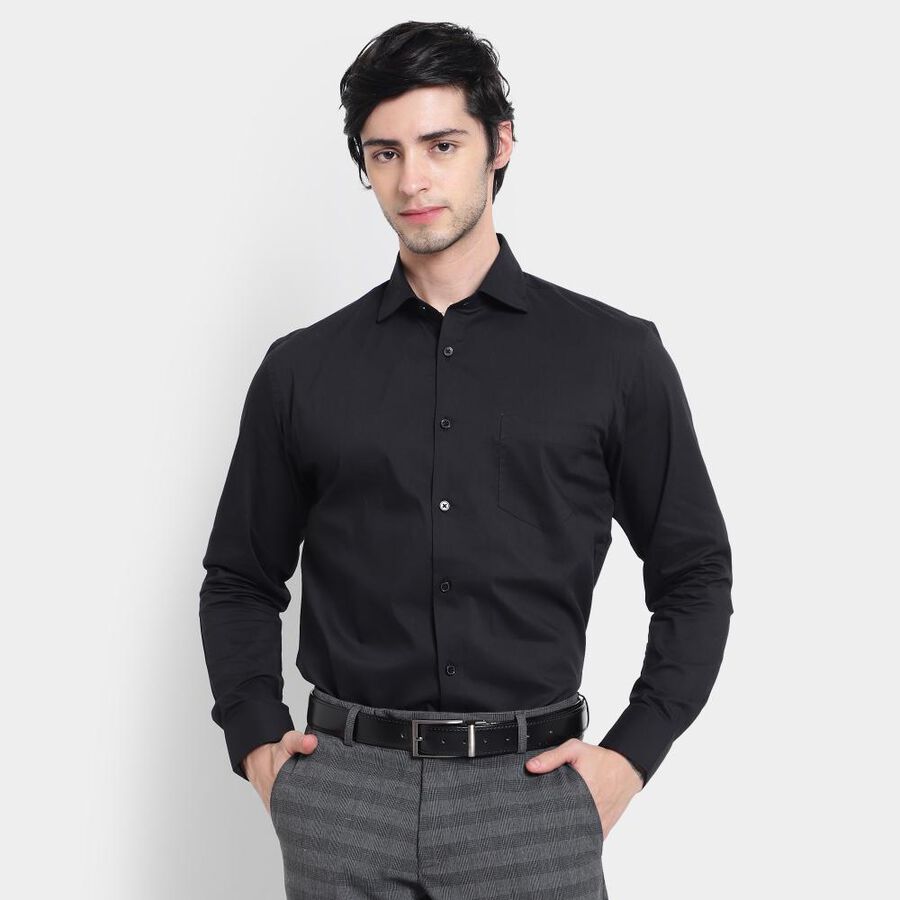 Men's Formal Shirt, Black, large image number null